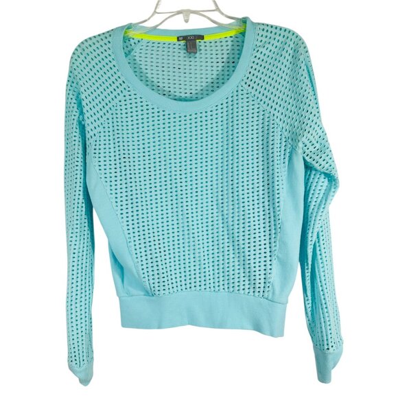 Forever 21 XXI Womens Light Blue Open-Knit Long Sleeve Summer Sweater Size S - Picture 1 of 10